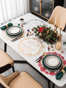 1-12件組聖誕PVC餐墊，防水耐熱防滑桌墊，可擦拭易清潔節日裝飾餐墊，適用於餐桌、廚房、聖誕派對 - 彩色 - 查看 7