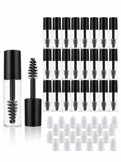 5/10/20 Pack Empty Mascara Tubes With Wand, 0.1 Fl Oz Mini Empty Mascara Bottles With Brush Rubber Inserts, Sample Size, Eyelash Growth Serum Travel Size Packaging Tube (Black)