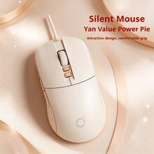 EWEADN Silent Mouse, Ergonomic Medium Size Design, Silent Click Buttons, Smooth And Precise Control, Matcha Green And Pink Options, Wired USB Connection, Comfortable Grip For Medium Hands, Suitable For Office, Work, Study, Daily Use And Gaming - View 3