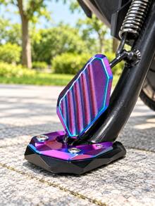 Motorcycle Side Stand Extension Pad, CNC Aluminum Alloy Kickstand Base, Wide Contact Surface Anti-Slip Foot Pad, Scooter Parking Support Accessory, Motorcycle Kickstand Base Protector, Outdoor Riding Accessory - A - View 13