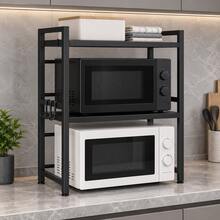 Double Layer Adjustable Microwave Oven Rack Kitchen Counter Storage Shelf - View 8