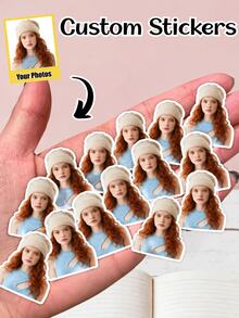 Custom Photo Face Stickers, Personalized Die Cut Portrait Stickers, Custom Image Stickers For Couples And Pets, Photo Stickers For Journals, Cups, Notebooks, Laptops And Luggage, Personalized DIY Decoration, Creative Gifts - Multicolor 2 - View 1