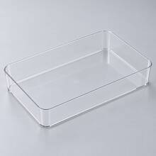 1pc XL/7pcs Set Clear Plastic Drawer Organizer Tray, Transparent Storage Box, Suitable For Cosmetics, Jewelry, Makeup, Office Supplies, Bathroom And Bedroom Drawer Storage - Clear - View 4