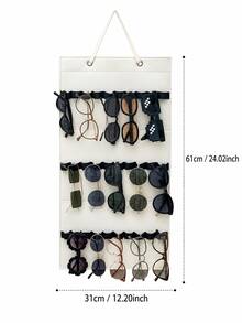 Wall-Mounted Storage Bag, Suitable For Storing Fashion Glasses And Headbands, Wall-Hanging Space-Saving Storage, Available In Black And White, Suitable For Women And Men, Daily Items Storage, Suitable For Home, Bedroom, Dormitory Storage And Organization - Multicolor - View 8