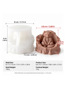 Woodland Tree Stump Animal Silicone Candle Mold, Koala, Raccoon And Squirrel DIY Candle Mold, Forest Animal Decoration, Birthday Handmade Gift, Home Craft Accessories - Tree Stump Animal Candle Mold - View 8