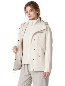 Columbia New Style Outdoor Fleece Lined 3-In-1 Softshell Jacket Coat - Ivory White - View 1