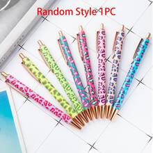 8/4/1pc/Set Cute Shiny Leopard Print Metal Ballpoint Pen, Retractable Click Type, Multi-Color Barrel, Smooth Writing Black Ink Pen, Decorative Desk Stationery Leopard Print Click Pen, Office School Planner Stationery, Gift For Women - Multi-color - View 7