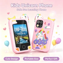 Kids Smart Phone, Touchscreen HD Dual Camera Cell Phone For Kids,2.8" Touchscreen, 20 Games, MP3, Christmas Birthday Gift For Ages 3+, Toddler Toys - Pink - View 2