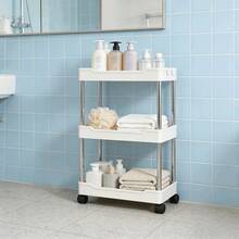 1pc Rolling Storage Rack, Floor-Standing, Multi-Layer Design, Suitable For Bathroom, Toilet, Gap, Living Room, Kitchen And Other Places, Tiered Storage Rack, Small Cart Storage Rack, Home Bathroom Decor - Multicolor - View 2