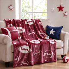 1 Pc Football Starry Night Glow Blanket, Soft Flannel Blanket, Suitable For Sofa, Living Room, Bedroom And Outdoors, Holiday Decoration Gift, Perfect For Teenagers Adults - Multicolor - View 4