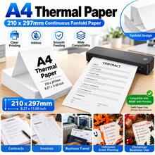 A4 Thermal Paper 210x297mm, Continuous Fanfold Refill Paper Compatible With M08F A40 Printers, Christmas Business Travel, Halloween Event Planning, Mobile Office Documents, Contract Invoices, Compatible Refill Paper Only - View 1