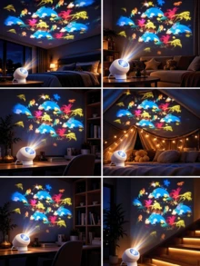 1pc Dynamic Ocean Projection Night Light, LED Decorative Lighting Projector, 360 Degree Rotating Table Lamp, Multi-Angle Projection Light, USB Powered, Indoor Space, Living Room Etc. Soft Light Dynamic Ambient Lighting Lamp - Multicolor - View 6
