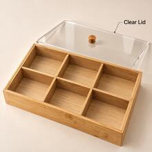 Divided Storage Organiser With Clear Acrylic Lid And Knob, 30 * 20 Cm Or 35 * 25 Cm, For Jewellery And Dressing Table Accessories - View 5