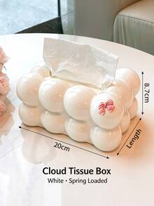 1pc Aesthetic Plastic Bubble Cloud Style With Built In Lifting Spring And Wide Opening Smooth Pulling Facial Paper Organizer Tissue Box Cover For Bathroom Countertop Office Desk Perfect Mother's Day Present For Home Lovers Christmas Gift - Multicolor - View 16