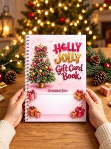 Christmas Gift Card Book For Her, Holiday Gift Card Storage Book With Slots,Santa Claus Theme Spiral Notebook, Holiday Greeting Card Collection Album,Cute Pink Christmas Gift Card Holder, Christmas Gift For Wife, Girlfriend, Mom - Multicolor - View 13
