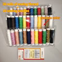 52-Piece Sewing Thread And Needle Set: 36 Rolls Of Thread And 16 Needles, Each Roll 708.66 Inches Long, Bright And Durable Home Sewing Thread - 52pcs - View 7