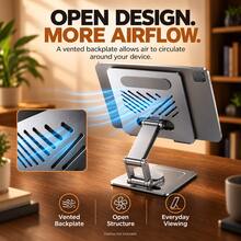 Adjustable Aluminum Alloy Desktop Tablet Stand, Height And Angle Adjustable Foldable Stable Tablet Holder, Universal , Tablet And Phone Stand, Suitable For Online Learning And Video Conferencing - View 9
