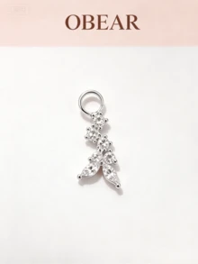 S925 純銀幾何鋯石飾品甜美優雅百搭耳釘項鍊手鍊吊墜珠寶 - 銀色 - 查看 16