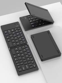Keyboard Lipat Ganda untuk Tablet, Keyboard Bluetooth Nirkabel, Kompatibel dengan PC dan Android, Ringan, Ringkas, dan Portabel, Cocok untuk Penggunaan di Rumah, Kantor, dan Perjalanan, Warna Hitam - View 10