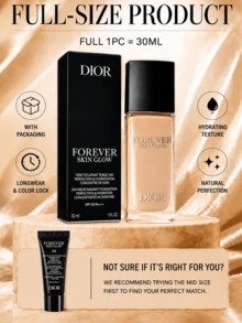 Dior Forever Skin Glow Foundation #ON, Ukuran Penuh 30ml, Sampel 5ml, Hasil Alami Sempurna, Tahan Lama, Hasil Akhir Bercahaya, Tekstur Melembapkan, Efek Riasan Halus, Memperbaiki Tekstur Kulit - BERSINAR - View 6
