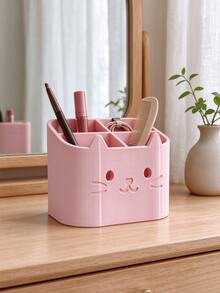 Cute Hollow Cat Multi-Compartment Desktop Organizer, Large Capacity Multi-Section Stationery Storage Holder For Student Desk And Office, Pen Holder For Markers, Stapler, Paper Clips And Small Items Organizer Box - Multicolor - View 9