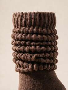 1/3/6 Pairs Women's Autumn/Winter Loose Knit Socks, Slouch Socks, Drawstring Socks, Mid-Calf Socks - Multicolor - View 4