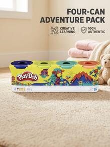 Play-Doh Blue Orange Teal Neon Yellow 4-Pack Ages 2+ B5517EU4 - Forest animals - View 1