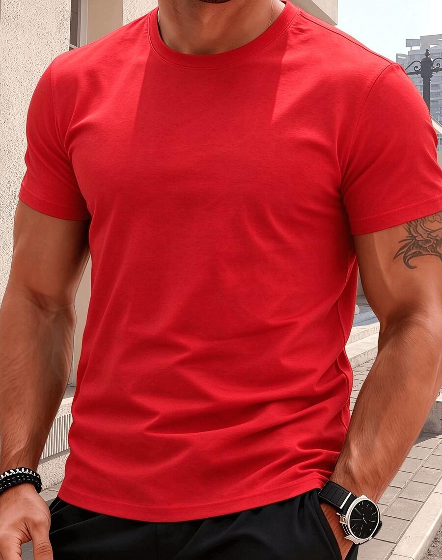 Men T-Shirts - Red - View 1
