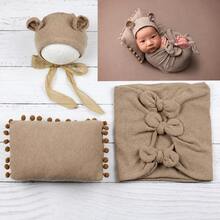 3pcs Newborn Baby Swaddle Wrap, Hat, Photography Props Elastic Blanket, Baby Boy/Girl Photo Shoot Accessories, Infant Party, Easter Gift - Multicolor - View 13