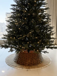 1 Set Black/Grey/Khaki/White Handmade Woven Christmas Tree Collar, Oversized Christmas Tree Decorative Base Cover, Suitable For Holiday Decor, Theme Party And Home Decoration, Ideal Choice For Christmas Decoration - Multicolor - View 7