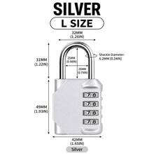 Resettable Luggage Combination Lock, Portable Keyless Padlock With Mini, Standard And Long Shackle Styles, Rust-Resistant Lock For Suitcases, Backpacks, Lockers, Cabinets And Storage Cases - Multiple Sizes - View 8