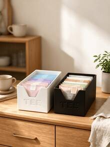 Slanted Tea Bag Storage Box Coffee Corner Desktop Drip Coffee Bag Tea Storage Box Office Instant Milk Tea Herbal Tea Bag Small Packet Minimalist Display Organizer Storage Box - Multicolor - View 5