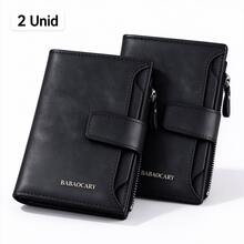 Carteira Feminina com Fecho de Aba, Multiuso Porta Cartões e Bolso com Zíper para Moedas, Porta CNH e RG - Carteira com fivela - Visão 12