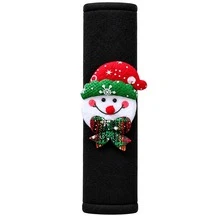 Christmas Car Seat Belt Shoulder Pads, Cute 3D Santa Claus, Reindeer & Snowman Decor, Soft Comfortable Shoulder Strap Protector, Available In Red & Black, Christmas Car Interior Decoration Accessory - A - View 10