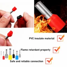 500/200pcs Assorted Insulated Ring Terminals, 9 Different Sizes 22-6AWG 0.5-16mm², Crimp Connectors For Electrical, Industrial, Power Control Systems, Red/Yellow/Blue/Black/White/Grey - Multicolor - View 8