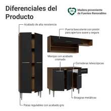 Cocina Integral Completa Modular Madesa Deli 220cm 03 - Negro - Ver 4