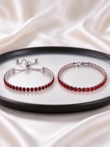 1pc Luxurious Moissanite Tennis Bracelet - 10.5-14ct Lab Created Diamond, Design, Perfect Gift For Men & Women - Geometric Shapes - View 16