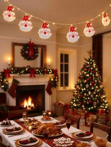 A 2/3-Meter Battery-Powered Waterproof LED String Light With Santa, Snowman, Bell, And Reindeer Shapes, Perfect For Christmas, Halloween, Indoor Fireplaces, Balconies, Gardens, Parties, And Holiday Decorations. - A - View 5