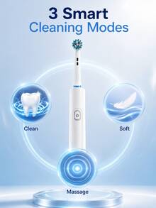 Electric Toothbrush For Adults, Rechargeable Toothbrush With Replacement Brush Heads, 7500 Vibrations Per Minute, 2-Minute Auto Timer, 30-Second Zone Reminder, IP67 Waterproof, 600mAh Battery, Portable Toothbrush For Everyday Use - Multicolor - View 5