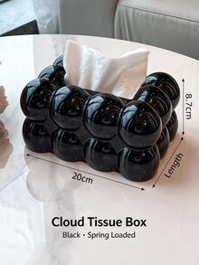 1pc Aesthetic Plastic Bubble Cloud Style With Built In Lifting Spring And Wide Opening Smooth Pulling Facial Paper Organizer Tissue Box Cover For Bathroom Countertop Office Desk Perfect Mother's Day Present For Home Lovers Christmas Gift - Multicolor - View 14