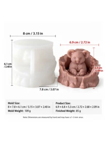 Woodland Tree Stump Animal Silicone Candle Mold, Koala, Raccoon And Squirrel DIY Candle Mold, Forest Animal Decoration, Birthday Handmade Gift, Home Craft Accessories - Tree Stump Animal Candle Mold - View 11