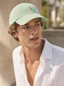 Polo Ralph Lauren 中性棒球帽（刺繡小馬標誌） - 綠色 710667709501 - 查看 1