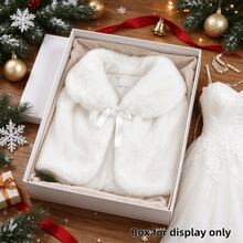 1pc Christmas New Warm Comfortable Thick Versatile Elegant Minimalist White Shawl Cape - Multicolor - View 5