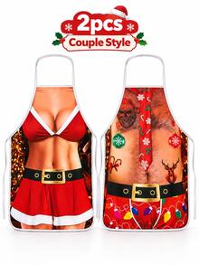 Bikini Funny Apron Sleeveless Coverall Household Dustproof New Home Kitchen Anti-Stain Christmas Creative Apron Set Waterproof Stain-Resistant Apron For Home Kitchen Christmas Party Costume - Multicolor - View 20
