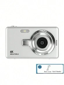 2.4" Digital Camera: 50MP, 16X Digital Zoom, Compact Digital Camera Suitable For Teenagers And Beginners, Ideal Gift For Mother's Day, Birthday, Party (Card Reader Included) - Silver + Card Reader - View 2