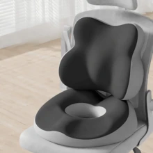 Memory Foam Lumbar Support Cushion And Round Seat Cushion Set, Ergonomic Back Support Pillow To Relieve Pressure On Hips From Office Chair - Lumbar Support Seat Cushion Set - View 12