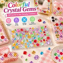 1pc Rhinestone Sticker, Gemstone Sticker, Self-Adhesive Jewelry Sticker, Shiny Craft Rhinestone Sticker, Eye Makeup Decoration, Eyes, Nails, Acrylic Rhinestone Sticker Multiple Styles - Multicolor - View 1