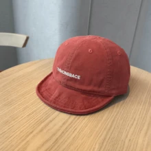Letter Casual Polyester Embroidered Decor Spring/Summer Large Brim Face-Slimming Sun Protection Baseball Cap American Vintage Soft Crown Duck Bill Hat - A - View 8