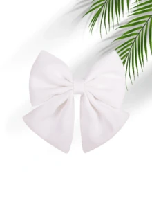 1pc Solid Color Fabric Bow Hair Clip, Large Matte Linen Texture Bow Hair Clip, Sweet Daily Children's Hair Accessory - Multicolor - View 9