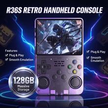 R36S Retro Handheld Game Console 128G Large Memory, USB Charging, Large Capacity Battery, Linux System Smooth Operation, Silky Touch, Portable, Supports Multiple Language Options, Birthday Gift, Holiday Gift, Father's Day Gift, Christmas Gift - View 4